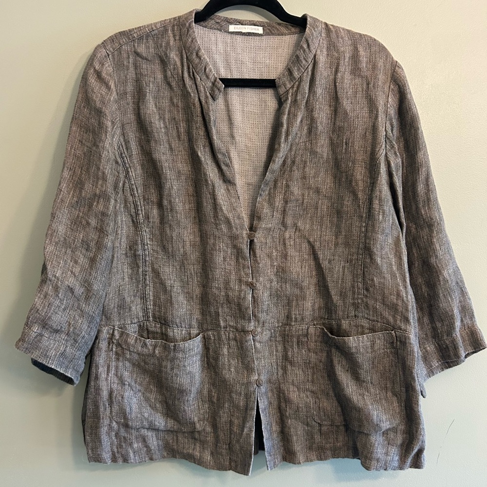 Eileen Fisher Textured Gray Blazer